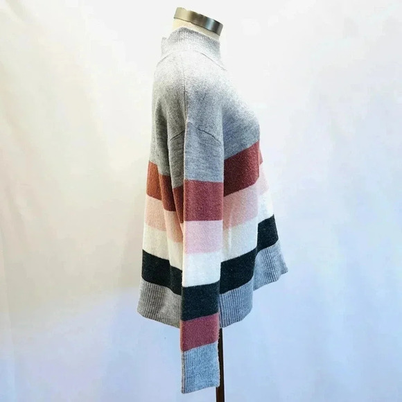 BEACHLUNCHLOUNGE Women Long Sleeve Pullover Mock Neck Striped Sweater Size Large - Picture 6 of 14